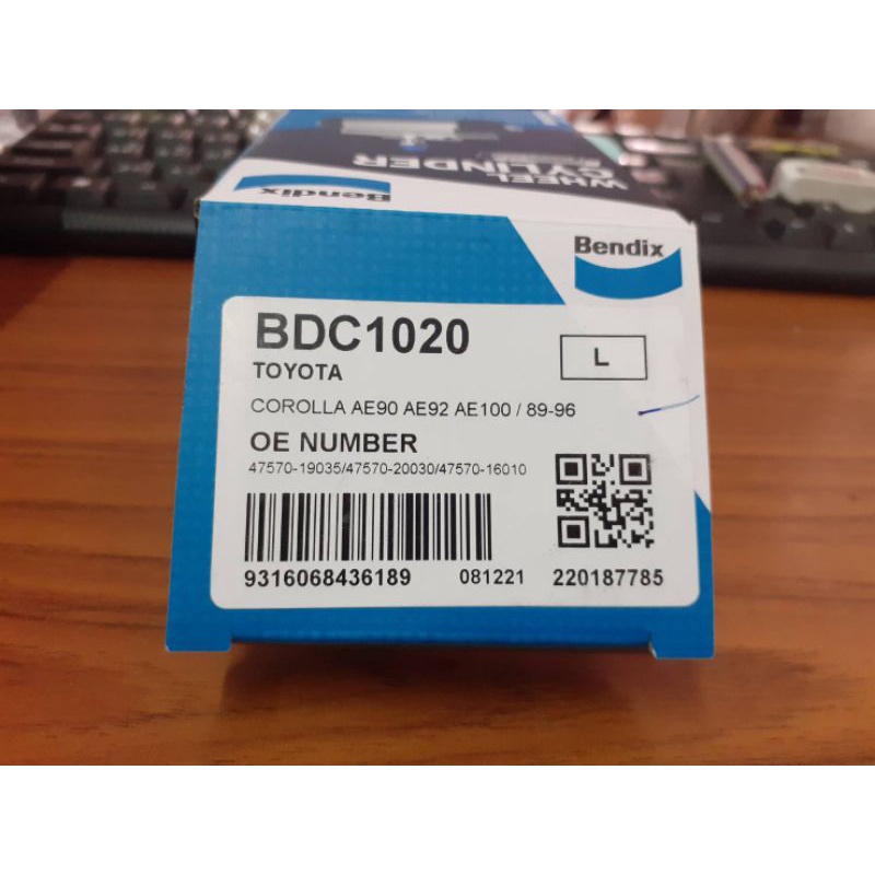 กระบอกเบรกเบ็นดิกซ์-โตโยต้า-โคโรล่า-ae90-ae92-ae100-ซ้าย-รหัส-bdc1020