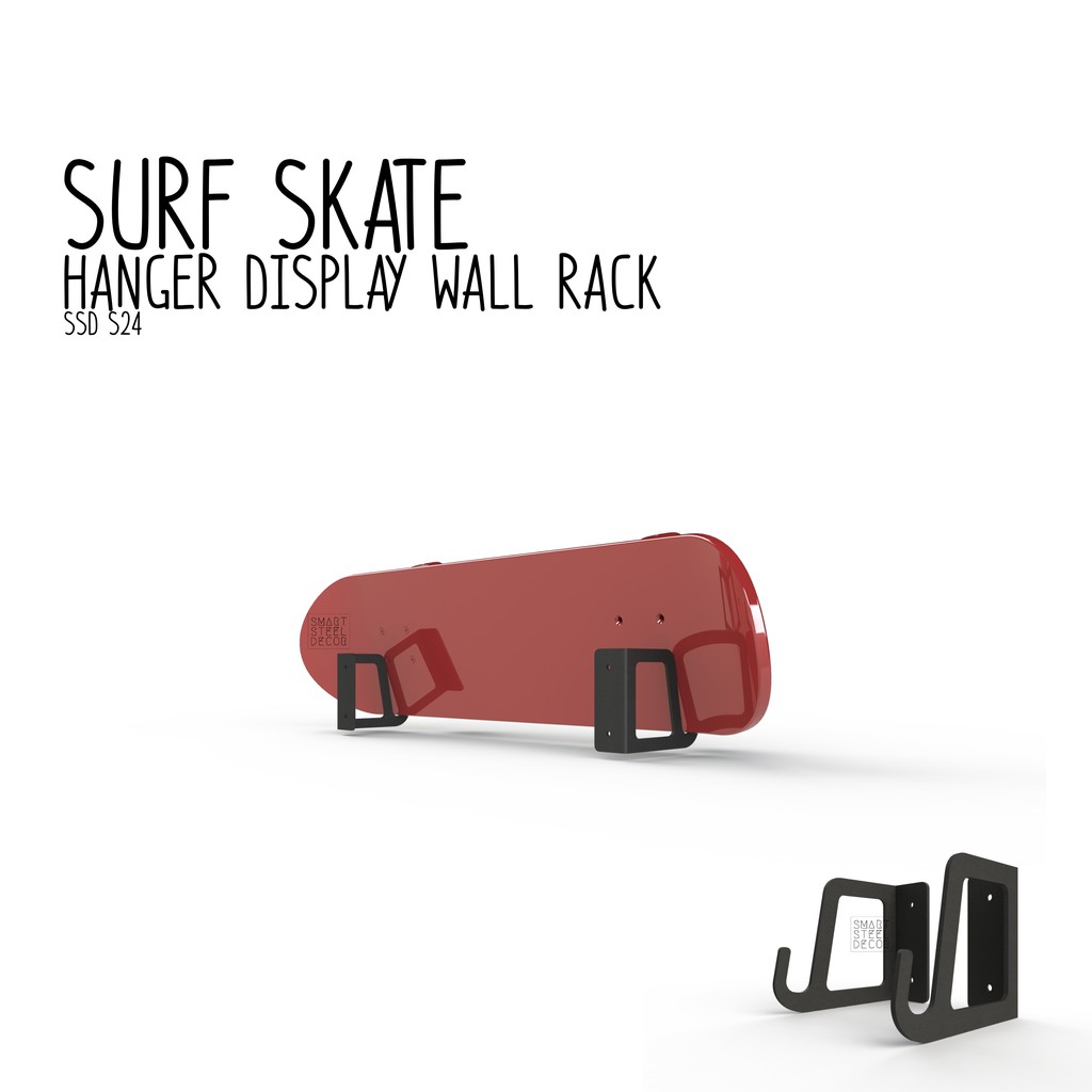 ภาพหน้าปกสินค้าขาแขวนเซิร์ฟสเก็ต S24 ชั้นวาง สเก็ตบอร์ด แบบติดผนัง ความหนา 3 mm (ราคาต่อคู่) Surf Skate, Skateboard จากร้าน smart_steel_decor บน Shopee