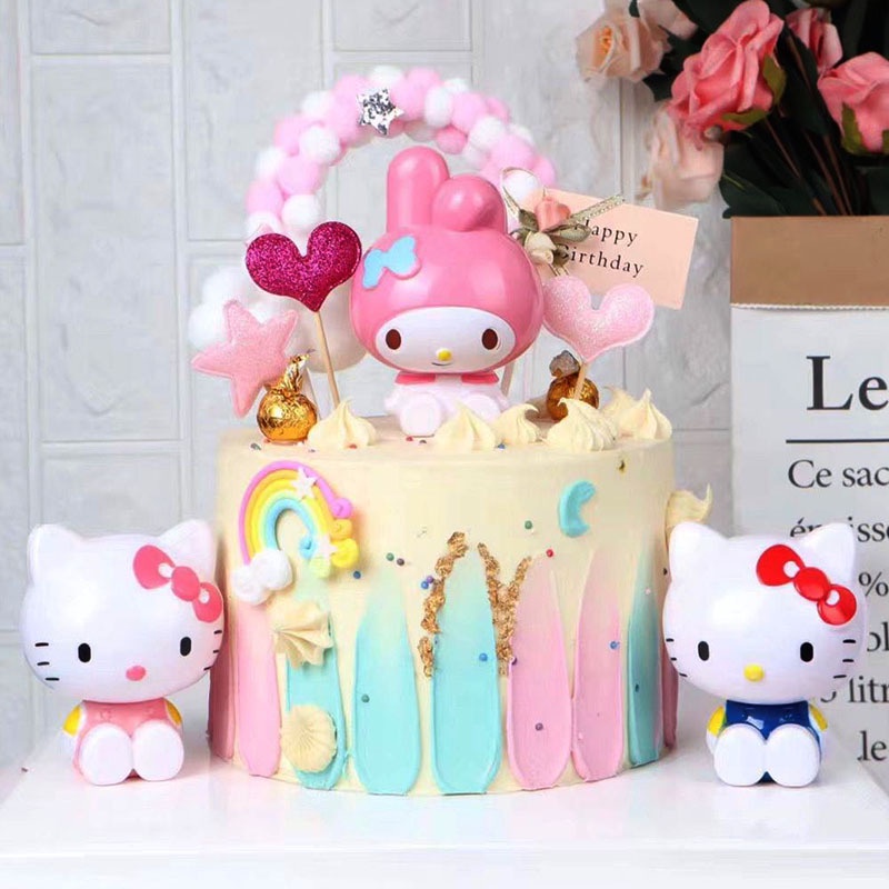 ของเล่นเด็กยกแผง-คิตตี้น่ารัก-ตกแต่งเค้ก-ของเล่นโมเดล