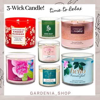 สินค้า Sale🔥เทียนหอม 🏡Bath and body works 3-Wick Candle 411 g เทียนหอม Gardenia_Shop