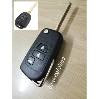 กุญแจพับ Toyota Yaris Ativ โตโยต้า แบบ 3 ปุ่ม (พร้อมส่ง)🔥โค้ด NEWFLIP0000 ลด 80 บาท🔥
