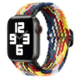 【ลดราคา】สมาร์ทวอทช์ ไนล่อน ระบายอากาศ สีสดใส สําหรับ Apple Watch Series 7 6 SE 5 4 3 2 1 38-45 มม. T500 W26 X7 Q99 FT50 T5 Pro FT30 F10 F8 W54 W68