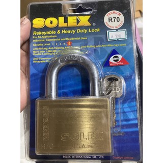 กุญแจทองเหลืองSOLEX70มิลห่วงสั้น