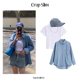 Saystylist | crop slim เสื้อยืดครอบ 4075