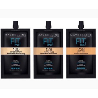 Maybelline Fit Me Matte &amp; Poreless Foundation 5 ml (1 ซอง) รองพื้นเนื้อแมท เมย์เบลลีน ฟิต มี แมท แอนด์ พอร์เลส ฟาวเดชั่น