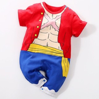 🇹🇭 พร้อมส่งที่ไทยจ้า 🇹🇭 ชุดบอดี้สูทลูฟี่ วันพีซ Luffy Baby Romper สำหรับเด็กแรกเกิดถึงสองขวบ