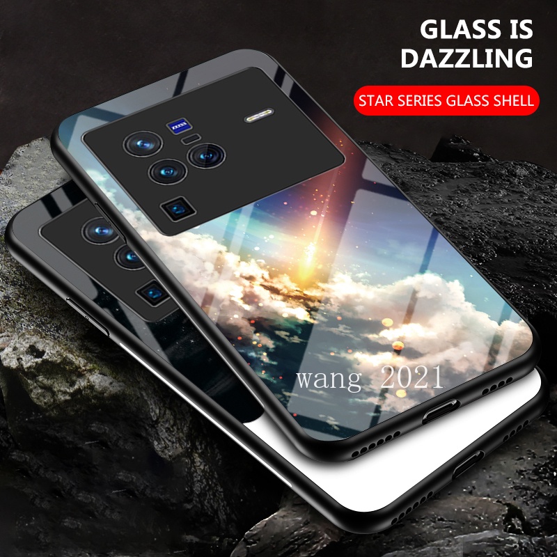new-casing-เคส-vivo-x80-pro-x70-pro-5g-phone-case-color-starry-sky-pattern-tempered-glass-shockproof-all-inclusive-protective-hard-case-เคสโทรศัพท