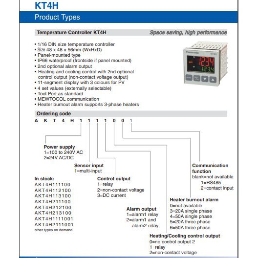 panasonic-kt4-pid-temperature-controller-supply-100-240-v-ac-supply-voltage-รับประกันความพอใจยินดีคืนเงิน