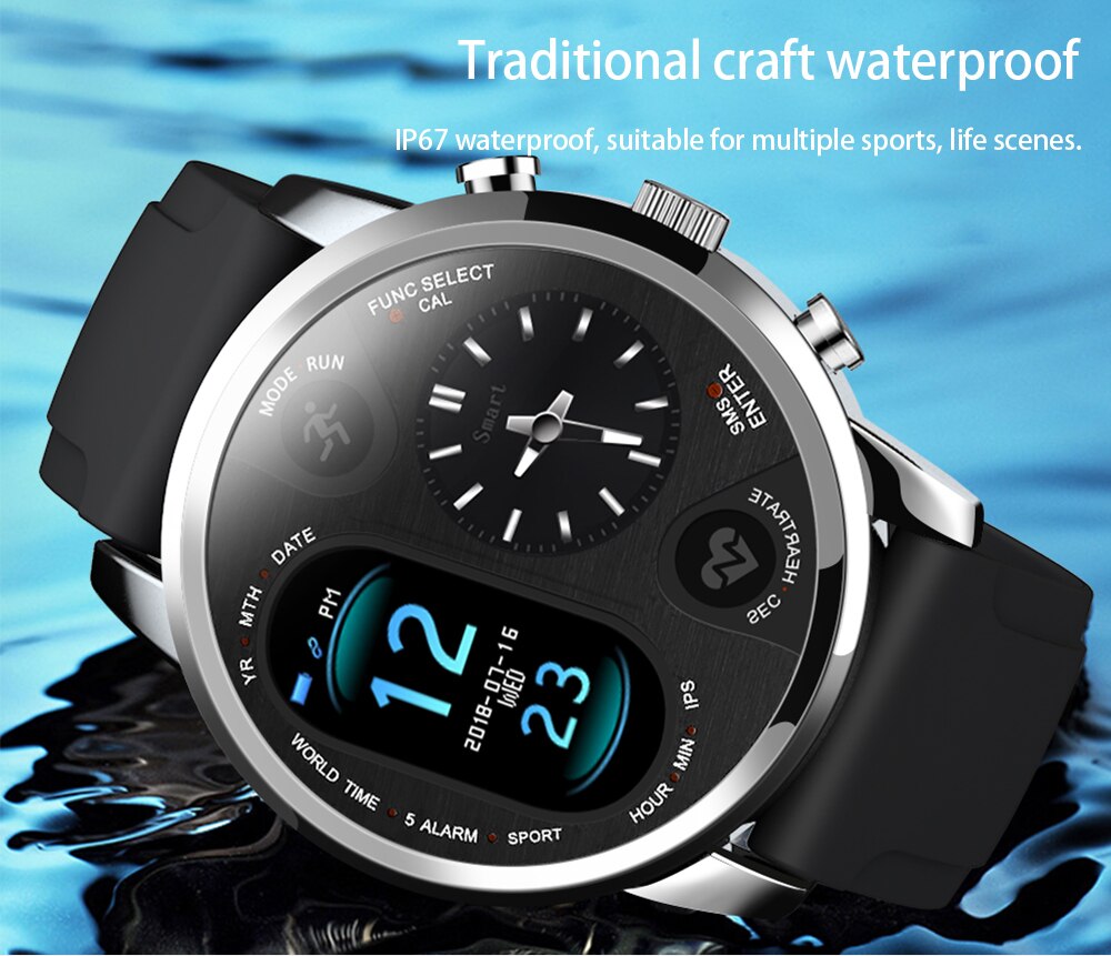 lemfo-smart-watch-t3-pro-dual-time-waterproof-ip67-heart-rate-bluetooth-activity-tracker-smart-watch