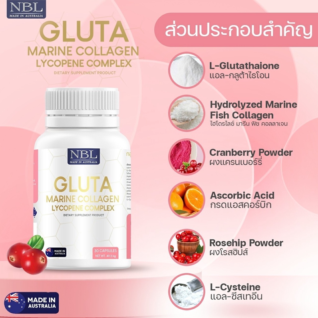 ภาพสินค้าส่งฟรี 3แถม1 NBL Gluta & Royal Jelly EX นมผึ้งเข้มข้นสูง ผิวใสเร็วขึ้น 2 เท่า ผิวพรรณเปล่งปลั่งสดใส ลดสิว สิวอักเสบ จากร้าน cuppee_shops บน Shopee ภาพที่ 1