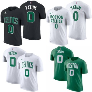 เสื้อยืดพิมพ์ลายแฟชั่นNike เสื้อยืดลําลอง แขนสั้น คอกลม พิมพ์ลาย NBA Basketball Tops Gametime Boston Celtics 0 Jayson Ta