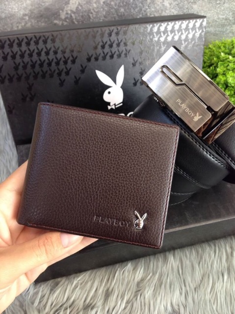 playboy-leather-belt-amp-wallet-value-pack-oem-factory-เข็มขัดหนัง-กระเป๋าสตางค์หนังแท้