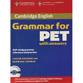 DKTODAY หนังสือ CAMBRIDGE GRAMMAR FOR PET WITH ANS.+CD