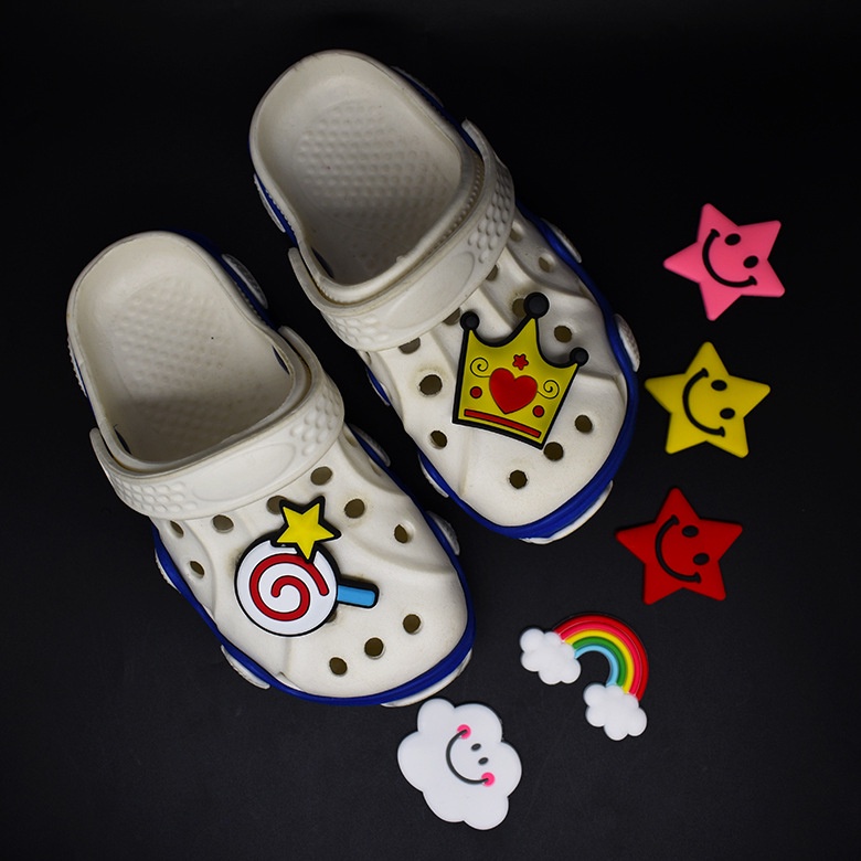 crocs-jibbitz-pins-กระดุม-รูปดวงอาทิตย์-สีรุ้ง-หลากสีสัน-สําหรับรองเท้า-diy