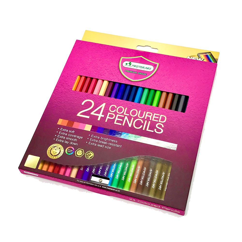 ภาพหน้าปกสินค้าดินสอสีไม้แท่งยาว Master Art โฉมใหม่  ดินสอไม้คุณภาพ สีชัด ระบายลื่น พร้อมกบเหลาในกล่อง จากร้าน janivis_office บน Shopee