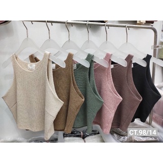 ✨New in✨ CT.98/14  ผ้าวาฟเฟิลยูนิโคล่ Croptop 🌟เสื้อครอปรุ่นฮอตฮิต 🔥 ผ้านิ่มยืดหยุ่น โทนสีมินิมอล