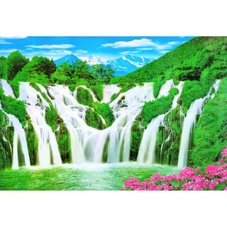 โปสเตอร์ รูปถ่าย น้ำตก วิว ธรรมชาติ ภาพมงคล เสริมฮวงจุ้ย Landscapes Nature POSTER 23”x34” Inch Waterfalls Mountain V3