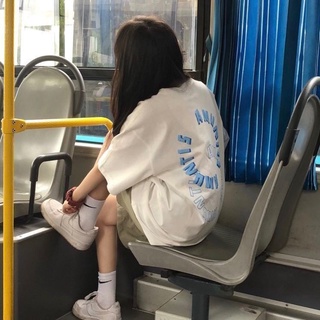เสื้อยืดแขนสั้นผู้หญิง2021ฤดูร้อนหลวมนักเรียนหญิงตัวอักษรพิมพ์ลายเสื้อสไตล์ฮิปฮอปผู้หญิงแฟชั่นเสื้อผ้าเด็กผู้หญิง