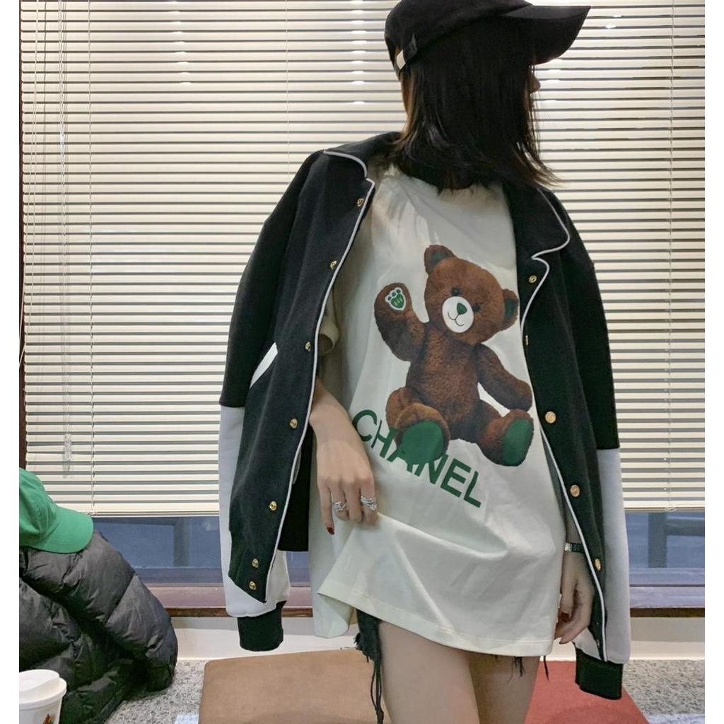 ใหม่-chane-l-เสื้อยืดแขนสั้น-เทรนด์แฟชั่น