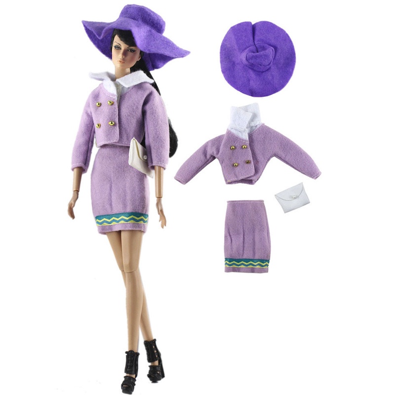 เสื้อผ้าตุ๊กตาบาร์บี้เสื้อผ้าตุ๊กตาเจ้าหญิง-bjd-4-ชิ้นกางเกงหมวกขนาด-30-ซม