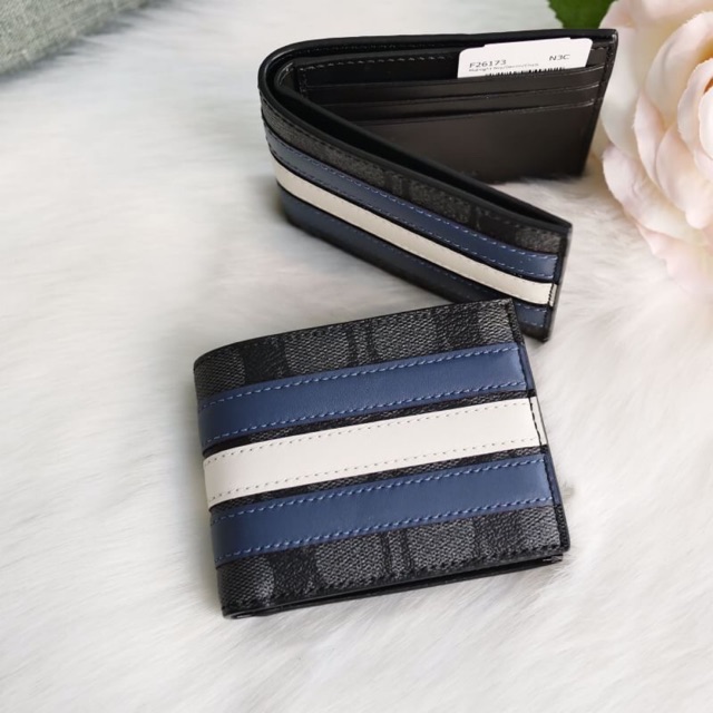 Slim billfold wallet with varsity stripe hotsell