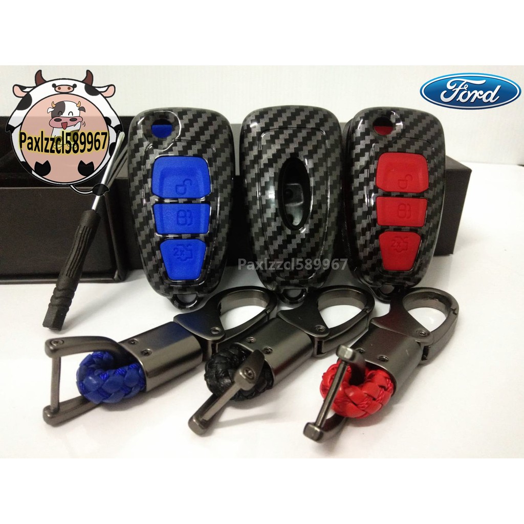 เคสกุญแจรถเคฟล่า-สำหรับรถ-ฟอร์ด-ford-ranger-t6-แบบพับ-focus-2012-พวงกุญแจรถยนต์-รุ่น-3ปุ่ม