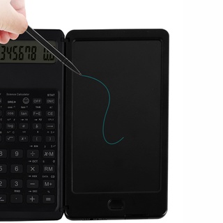Foldable Calculator LCD Writing Tablet Digital Drawing Pad 10 Digits Display with Stylus Pen Erase Button Lock Function