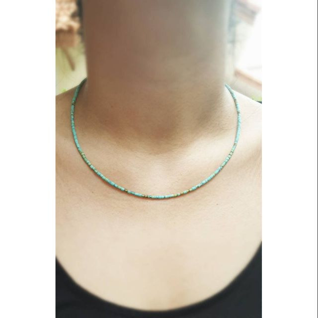 สร้อยคอหินเทอร์ควอยส์-หินแท้ธรรมชาติ-หินมงคล-turquoise-necklace