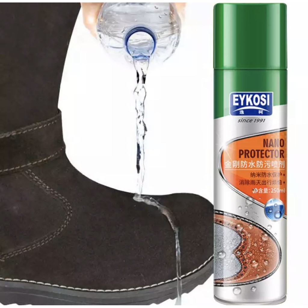 ภาพสินค้าพร้อมส่ง สเปรย์นาโน สเปรย์กันน้ำ กันน้ำ ป้องกันรองเท้าเปียกNano Water Proofer EYKOSI250ml.Sparyกันน้ำ จากร้าน lucky2524_shop บน Shopee ภาพที่ 5