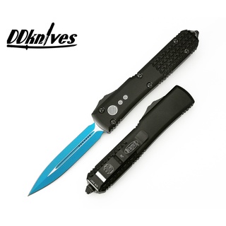 มีดออโต้ Microtech Ultratech Jedi Knight D/E OTF Automatic Knife Blue Blade, Black Handles (122-1JK)