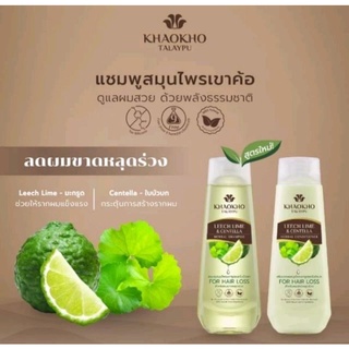 เขาค้อทะเลภู แชมพู&amp;ครีมนวด ลดผมขาดหลุดร่วง สูตรมะกรูดและใบบัวบก 185 ml.