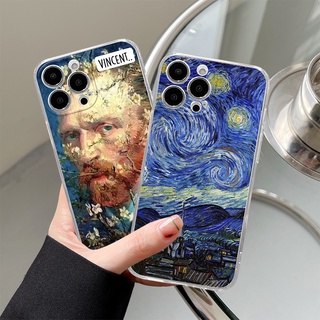 เคสโทรศัพท์มือถือแบบนิ่ม TPU ลาย Van Gogh สําหรับ iPhone 14 13 12 11 Promax 14Plus mini X XS XR XSMAX 6 6s 5 5S 6plus 6splus 7 8 SE2020 7plus 8Plus QMZT