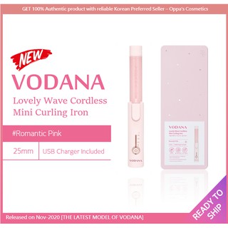 🇰🇷 [NEW PRODUCT/READY TO SHIP] VODANA Lovely Wave Cordless Mini Curling Iron (25mm / Romantic Pink) Free USB-C Charger