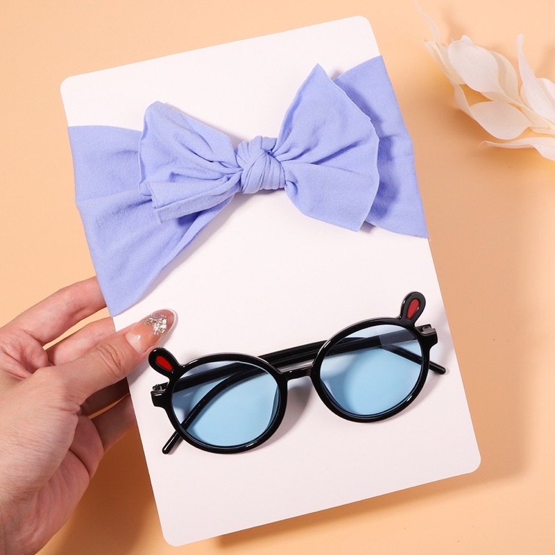 พร้อมส่ง-เซ็ตแว่นตาเด็ก-ที่คาดผม-เซ็ต2ชิ้น