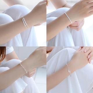 ราคา50 แบบ สร้อยข้อมือเงินแท้ 925 แท้จากอิตาลีสำหรับผู้หญิง เครื่องประดับแฟชั่นเกาหลี S001