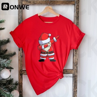 Santa Merry Christmas Hat Women T Shirts Harajuku Santa Claus Tops Suitable All Seasons Gift Tshirt Topเสื้อยืดผู้หญิง