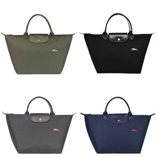 🎀 (สด-ผ่อน) กระเป๋า Longchamp New คอลเลคชั่น size M Short ปักม้า M หูสั้น ปักม้า เนวี่ เขียว ดำ เทา