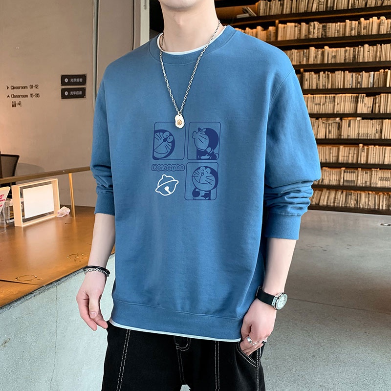 เสื้อกันหนาวแขนยาวลําลอง-คอกลม-แบบสวมหัว-สไตล์สปอร์ต-สําหรับผู้ชาย