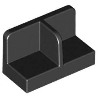 Lego part (ชิ้นส่วนเลโก้) No.93095 / 18971 Panel 1 x 2 x 1 with Rounded Corners and Center Divider