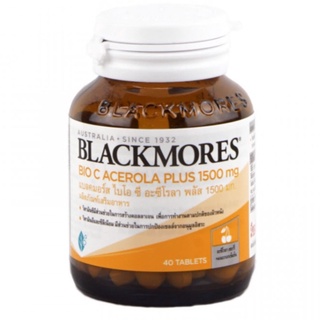 ภาพขนาดย่อของภาพหน้าปกสินค้าBlackmores Bio C Acerola PLUS 1500 mg 40 tablets แบลคมอร์ส ไบโอซี อะซีโรลา พลัส 1 ขวด มี วิตามินซี จากธรรมชาดิ จากร้าน bong253 บน Shopee