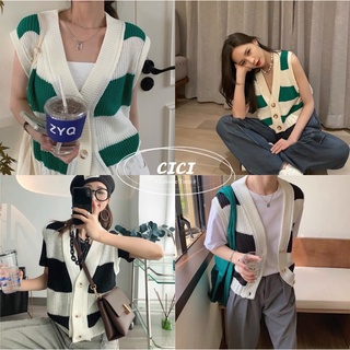 ภาพหน้าปกสินค้าCici(NO.Z2116)เสื้อไหมพรมแขนกุดหรือเป็นเสื้อกั๊ก กระดุมผ่ากลาง เนื้อผ้าทอสลับสี ซึ่งคุณอาจชอบราคาและรีวิวของสินค้านี้