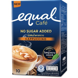Equal Instant Coffee Mix Powder Cappucino 10 Sticks อิควล กาแฟปรุงสำเร็จชนิดผง คาปูชิโน 1 กล่อง มี 10 ซอง, 60 แคลอรี