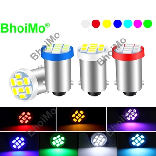 Bhoimo ใหม่ หลอดไฟ Led Ba9S T4W 8Smd 1206 Dc12V สีขาว ไอซ์บลู เหลือง แบบเปลี่ยน สําหรับติดป้ายทะเบียนรถยนต์ รถจักรยานยนต์