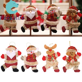 ตุ๊กตาหมีซานต้าคลอส สโนว์แมน แขวนตกแต่งต้นคริสต์มาส 4 ชิ้น