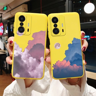 เคส Xiaomi Mi 11T Pro 11 Lite 5G NE 11i POCO F3 เคสโทรศัพท์ซิลิโคน กันกระแทก ลายก้อนเมฆ ดวงจันทร์ เรียบง่าย เคสกันกระแทก