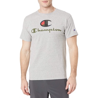 เสื้อยืดวินเทจ100%cotton เสื้อ ยืด ผ้า มัด ย้อม Champion Mens Clic T-Shirt, Double Logo men เสื้อ ยืด ผู้ชาย คอกลม โอเว