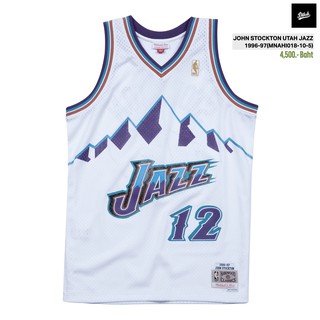 Mitchell and Ness เสื้อ Swingman JOHN STOCKTON UTAH JAZZ 1996-97 ผู้ขาย สีขาว MNAHI018