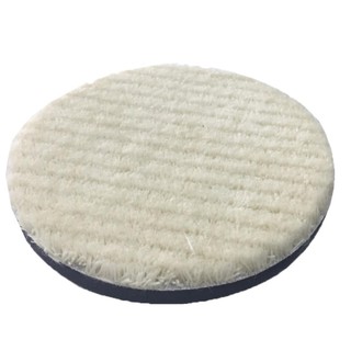 แผ่นขัดขนแกะ 7  ขนสั้น มีเสริมฟองน้ำ หลังผ้าสักหลาด Wool Pad w/velcro 7 inch