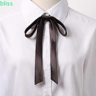 สินค้า BLISS Lithe Ribbons Knot Girls Cravat Bow Tie School Costume Elegant Vintage Shirt Accessory Chic Satin Bowtie/Multicolor