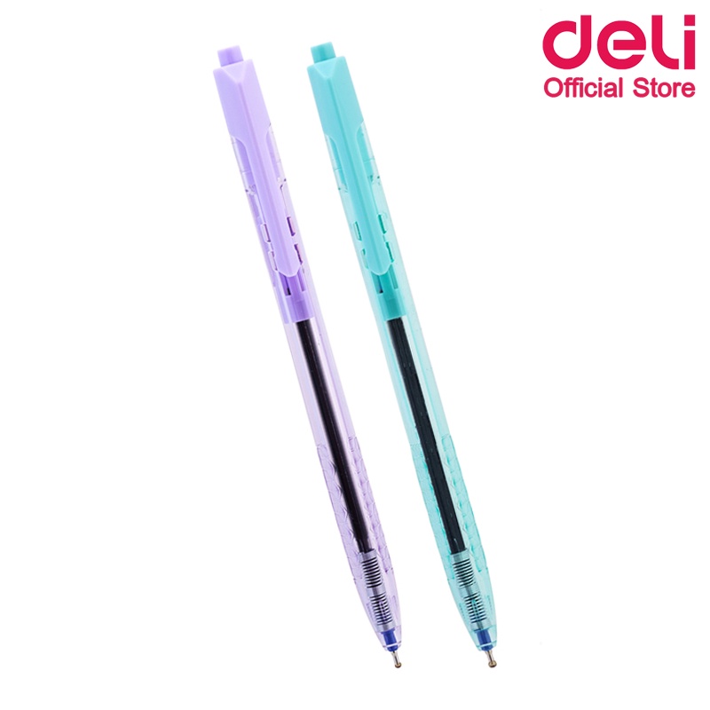 deli-q34-ball-point-pen-ปากกาลูกลื่น-หมึกน้ำเงิน-เส้น-0-5mm-คละสี-4-แท่ง-สุดค้ม-ปากกา-เครื่องเขียน-อุปกรณ์การเรียน-school